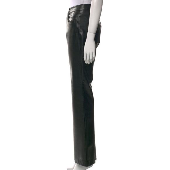 A.L.C. Freddie Black Soft Vegan Leather Flare Jeans Pants 8 $395 - Picture 6 of 11